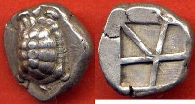 kosuke_dev 古代ギリシャ 亀の甲羅 ステーター銀貨 紀元前445-431年 極美品