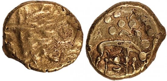 kosuke_dev 古代ギリシャ ケルト イケニ 英国 ノーフォークウルフ BC53-40年 AV ステーター 金貨 極美品