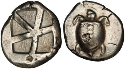 kosuke_dev 古代ギリシャ エギナ ウミガメ BC480-457年 ステーター 銀貨 美品