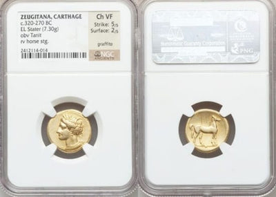 kosuke_dev 古代ギリシャ Zeugitania カルタゴ BC290-270年 EL ステーター 金貨 美品