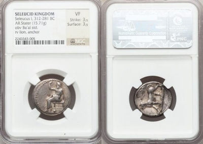 kosuke_dev 古代ギリシャ セレウコス王国 セレウコス1世 BC312-281年 AR ステーター 2 シェケル 銀貨 美品