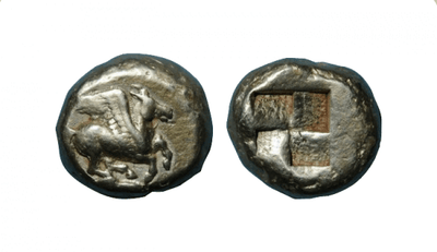 kosuke_dev 古代ギリシャ Cyzique Mysie ペガサス 500-450年 ステーター エレクトラム 銀貨 美品