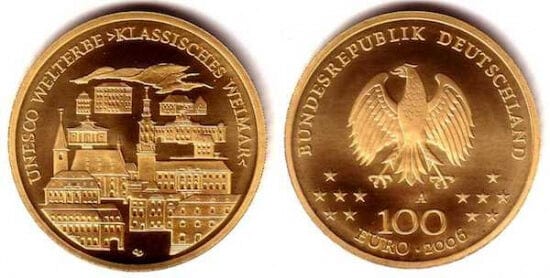 kosuke_dev ドイツ連邦共和国 ユネスコ 世界遺産都市 2006年J 100ユーロ 金貨 未使用