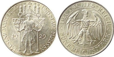 kosuke_dev ワイマール共和国 1929年 5マルク 銀貨 未使用