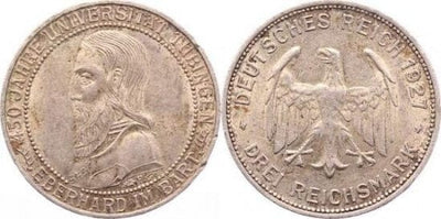 kosuke_dev ワイマール共和国 チュービンゲン大学450周年 1927年F 3マルク 銀貨 極美品