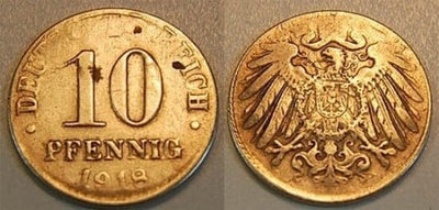 kosuke_dev ワイマール共和国 イーグル 1918年 10ペニヒ 銀 サンプルエンボス 美品