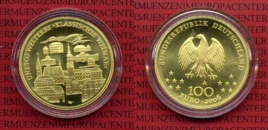 kosuke_dev ドイツ連邦共和国 ユネスコ 世界遺産都市 2006年A 100ユーロ 金貨 未使用