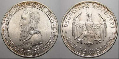 kosuke_dev ワイマール共和国 チュービンゲン大学450周年 1927年 3マルク 銀貨 未使用