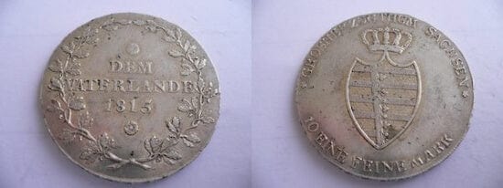 kosuke_dev ザクセン＝ヴァイマル＝アイゼナハ大公国 1815年 ターレル 銀貨 極美品
