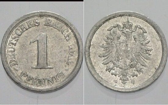 kosuke_dev ワイマール共和国 イーグル 1916年G 1ペニヒ 銀貨 美品+