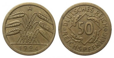 kosuke_dev ワイマール共和国 1924年A 50ペニヒ 金貨 美品