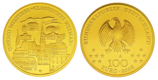 kosuke_dev ドイツ連邦共和国 ユネスコ 世界遺産都市 2006年A 100ユーロ 金貨 未使用