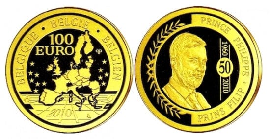 kosuke_dev ベルギー プリンス・フィリップ 50歳誕生日記念 2010年 100ユーロ 金貨 プルーフ