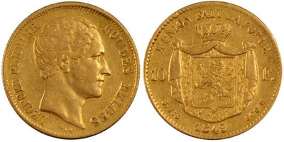kosuke_dev ベルギー レオポルド1世 1849年 10フラン 金貨 未使用