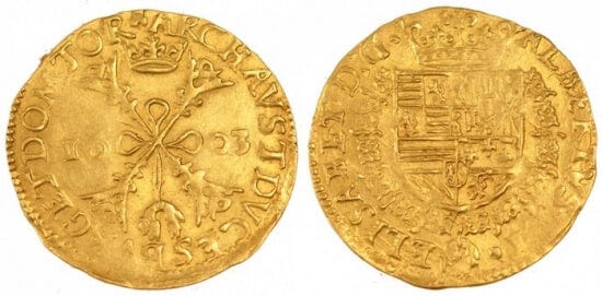 kosuke_dev ベルギー ブラバント公国 アルバート イザベル 1603年 2 Albertin 金貨 未使用-