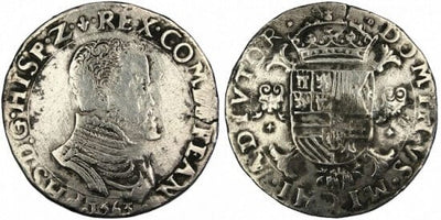 kosuke_dev ベルギー ブラバント公国 スペイン フィリップ2世 1563年 1/2 エキュ 銀貨 並品