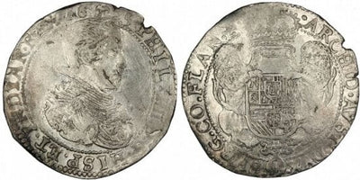 kosuke_dev ベルギー ブラバント公国 スペイン フィリップ4世 1625年 1/2 ダカット 銀貨 美品
