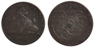 kosuke_dev ベルギー レオポルド1世 1811年 サンチーム 銅貨 美品
