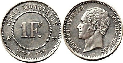 kosuke_dev ベルギー レオポルド1世 1859年 フラン 銀貨 未使用