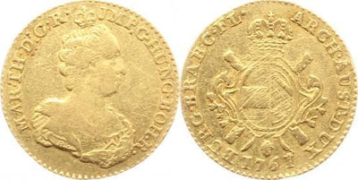 kosuke_dev ベルギー ブラバント公国 マリア・テレジア 1761年 ダブルソブリン 金貨 美品