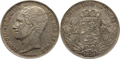 kosuke_dev ベルギー レオポルド1世 1850年 2.5フラン 銀貨 美品+