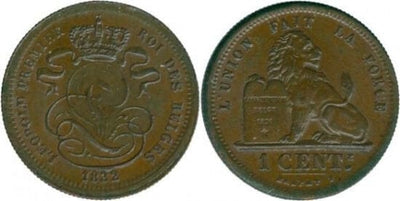 kosuke_dev ベルギー レオポルド1世 1832年 サンチーム 銅貨 未使用-極美品