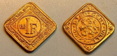 kosuke_dev ベルギー ゲント 国家貨幣 1915年 1フラン 金貨 未使用