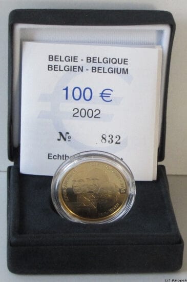 kosuke_dev ベルギー アナデウアー シューマン スパーク 2002年 100ユーロ 金貨　プルーフ