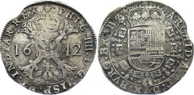 kosuke_dev ベルギー ブラバント公国 スペイン フィリップ4世 1642年 銀貨 美品