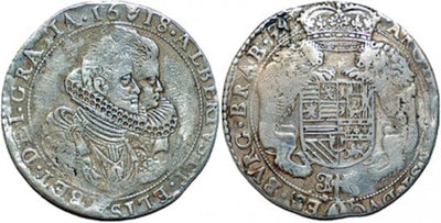 kosuke_dev ベルギー ブラバント公国 南部オランダ アルブレヒト＆イザベラ 1618年 ダカット 銀貨 美品+