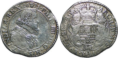 kosuke_dev ベルギー ブラバント公国 フィリップ4世 1633年 1/2 ダカット 銀貨 美品