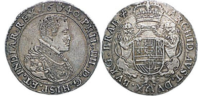 kosuke_dev ベルギー ブラバント公国 フィリップ4世 1640年 ダブルダカット 銀貨 極美品