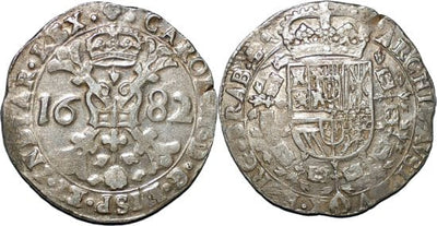 kosuke_dev ベルギー ブラバント公国 チャールズ2世 1682年 patagon 銀貨 極美品