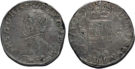kosuke_dev ベルギー ナミュール フィリップ2世 1592年 filipsdaalder 銀貨 極美品