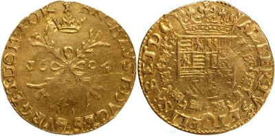 kosuke_dev ベルギー トゥルネー ブラバント公国 アルブレヒト＆イザベラ 1604年 ダブルalbertin 金貨 極美品