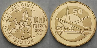 kosuke_dev ベルギー Expo 58 2008年 100ユーロ 金貨 プルーフ