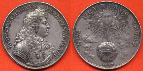 フランス王「ルイ14世」銀製メダル