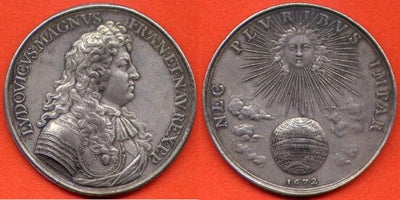 kosuke_dev フランス王　ルイ14世　1672年　銀　メダル　極美品