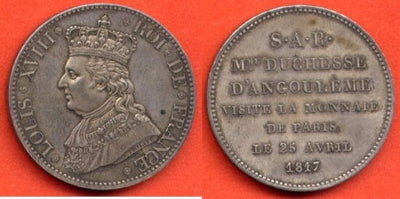 kosuke_dev フランス王　ルイ18世　5フラン　1817年　銀貨　未使用