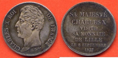 kosuke_dev フランス王　シャルル10世　5フラン　1827年　銀貨　美品