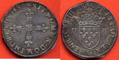 kosuke_dev フランス王　アンリ3世　1588年　銀貨　美品