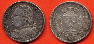kosuke_dev フランス王　ルイ18世　5フラン　1814年　銀貨　極美品