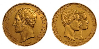 kosuke_dev ベルギー王　レオポルド1世 100フラン　1853年　金貨　未使用