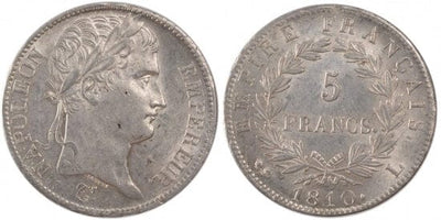 kosuke_dev フランス　フランス第一帝政　5フラン　1810年　銀貨　未使用