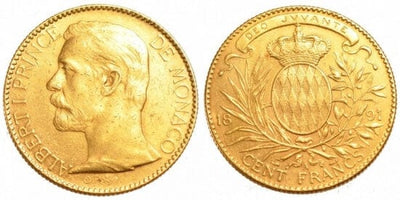 kosuke_dev モナコ大公　アルベール1世　100フラン　金貨　1891年　美品