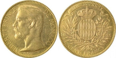 kosuke_dev モナコ大公　アルベール1世　100フラン　金貨　1895年　美品