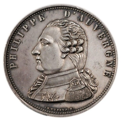 フランス1817年 国王ルイ18世 ５F銀貨 シルバー 未使用 極美品 送料無