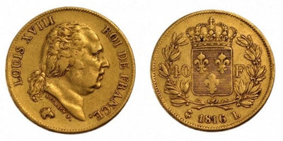 kosuke_dev フランス王　ルイ18世　40フラン　1816年　金貨　美品