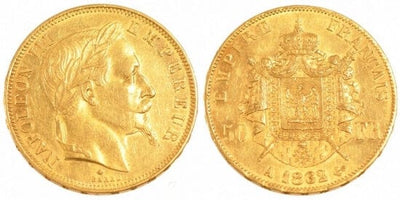 kosuke_dev フランス　フランス第二帝政　50フラン　1862年　金貨　未使用