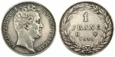 kosuke_dev フランス王　ルイ・フィリップ1世　1フラン　1831年　銀貨　美品